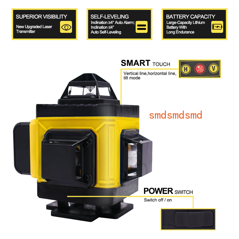 Laser Level 16 Lines 4D Green - 16-линейный 4D-лазерный уровень, горизонтальный и вертикальный