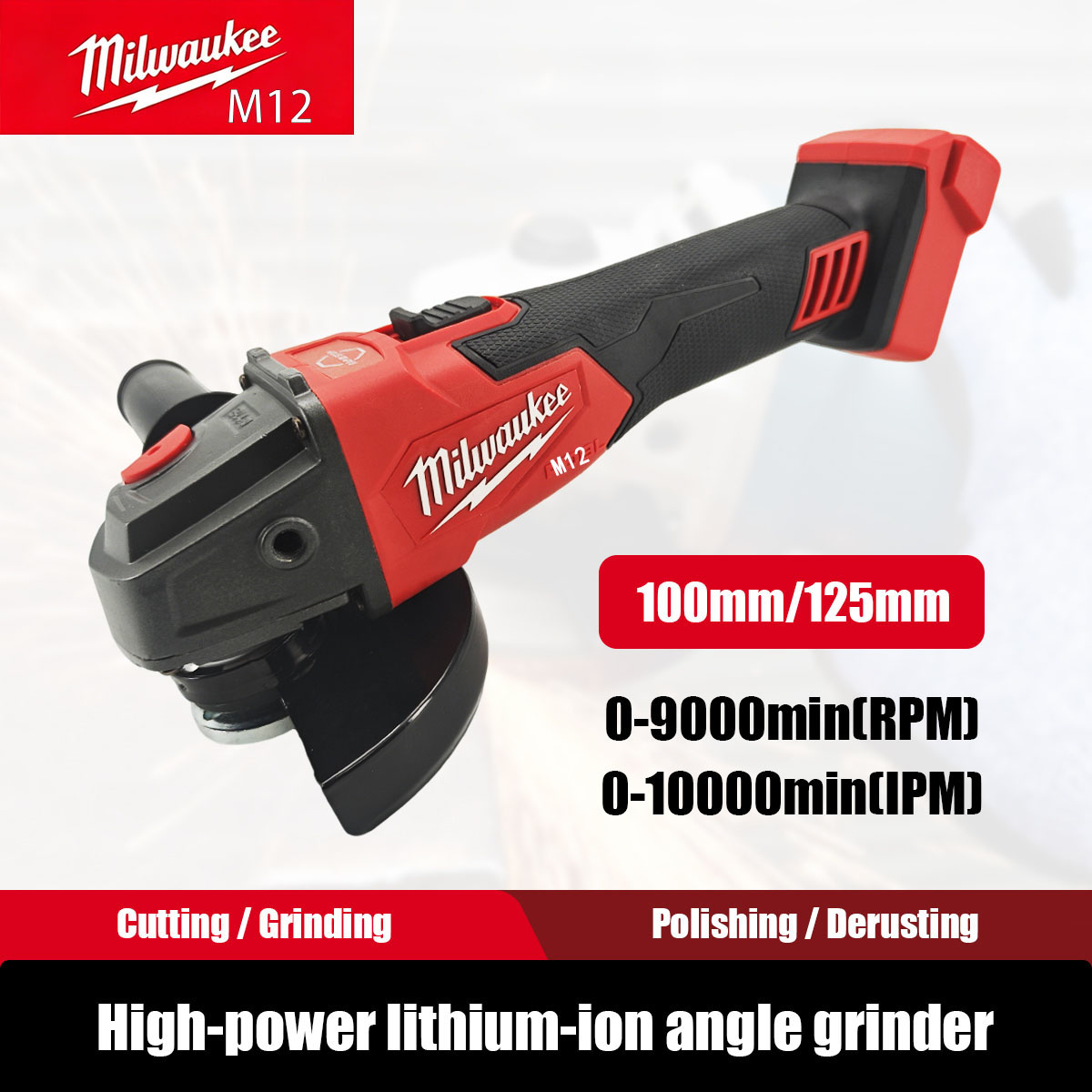Brushless Angle Grinder Battery Powered - Бесщеточная угловая шлифмашина Milwaukee M12 M18,