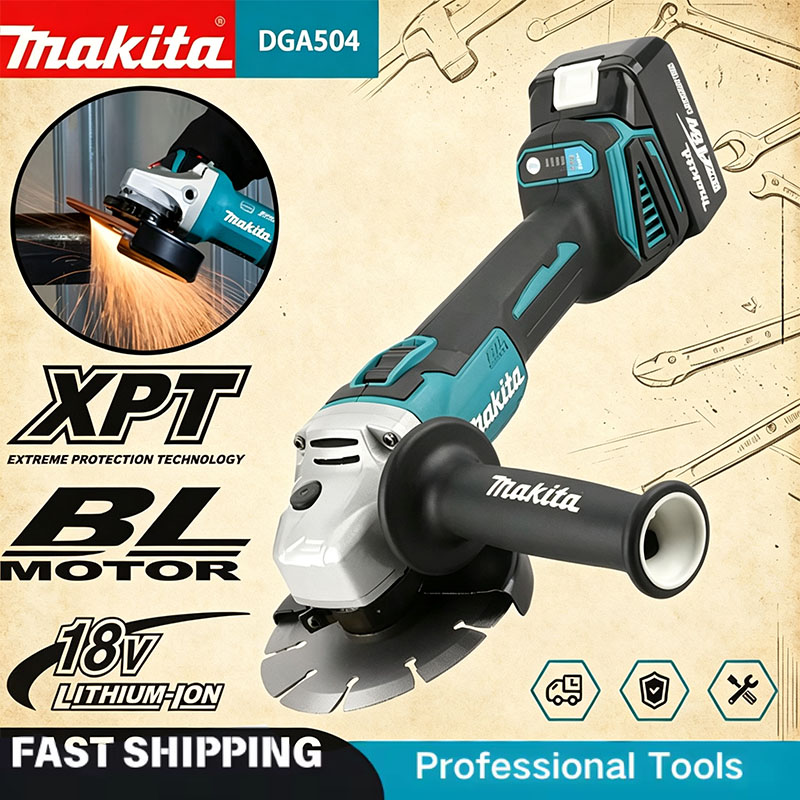 Brushless Angle Grinder Battery Powered - Бесщеточная угловая шлифмашина Makita DGA504 18В