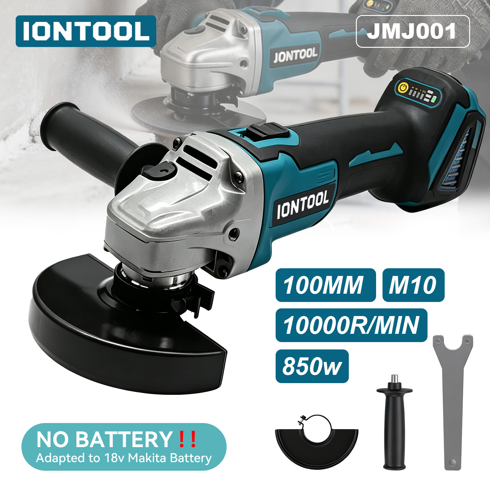 Brushless Angle Grinder Battery Powered - Аккумуляторная угловая шлифмашина IONTOOL 850 Вт,