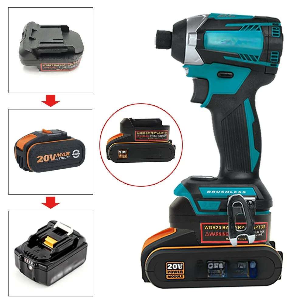 Brushless Cordless Electric Drill 18V - Адаптер аккумулятора-конвертера для Worx 20 В