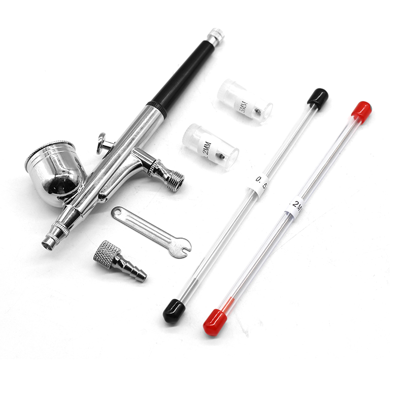 Airbrush Kit With Mini Compressor - Гравитационный мини-аэрограф двойного действия, пистолет-распылитель для
