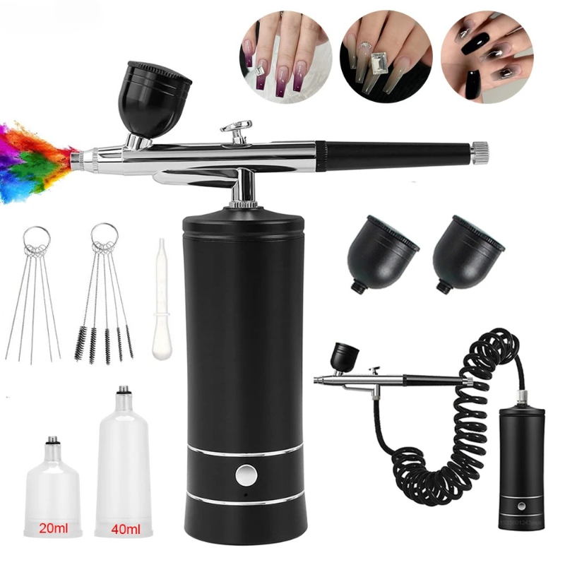Airbrush Kit With Mini Compressor - Набор для аэрографии ногтей с компрессором,