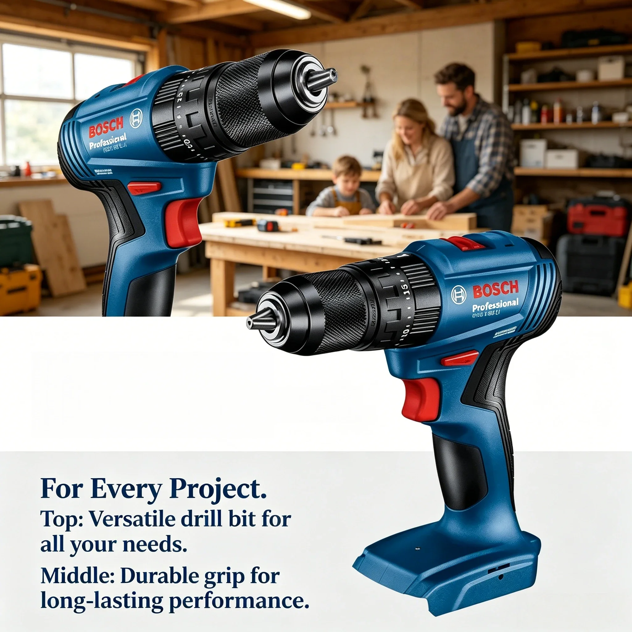 Brushless Cordless Electric Drill 18V - Бесщеточная аккумуляторная ударная дрель-шуруповерт Bosch GSB