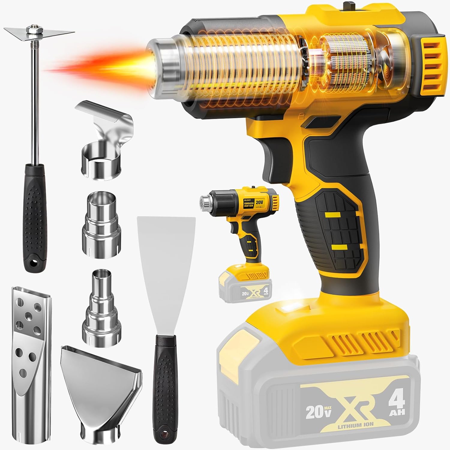 Cordless Heat Gun For Shrink Tubing - Беспроводной термофен, совместимый с аккумулятором 20В,