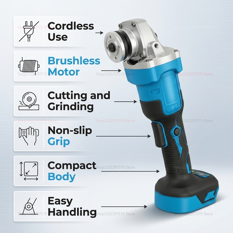 Профессиональная 18В бесщеточн – обзор и цена Brushless Angle Grinder Battery Powered