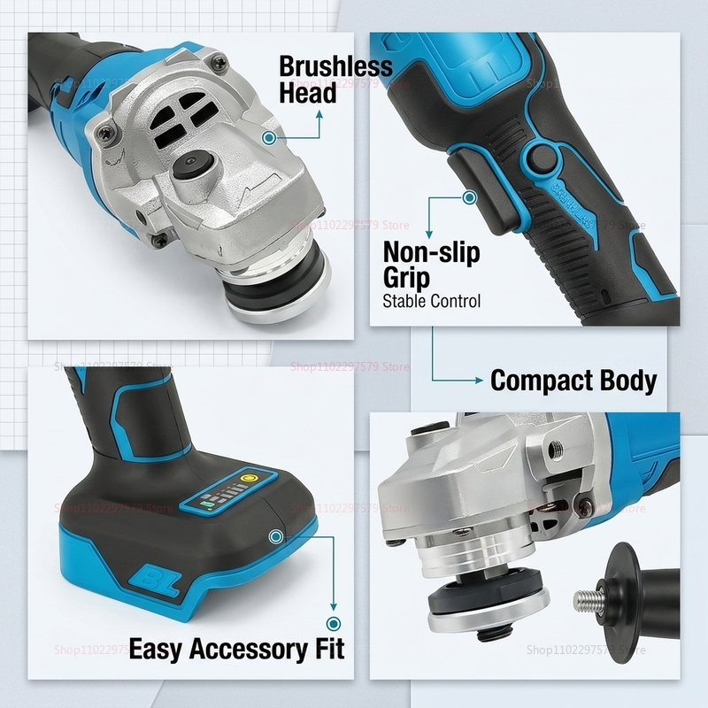 Профессиональная 18В бесщеточн – обзор и цена Brushless Angle Grinder Battery Powered