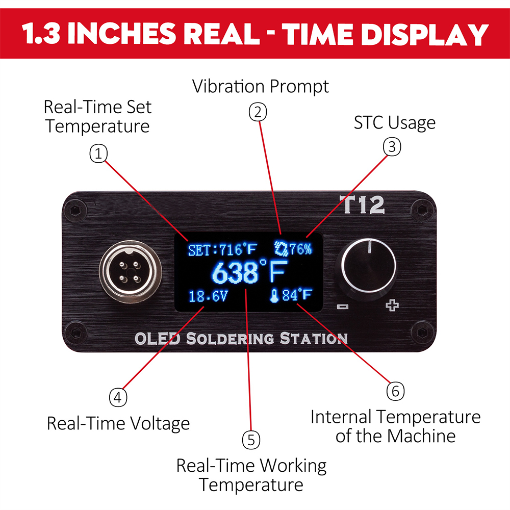 Паяльная станция OLED T12, рег – обзор и цена Digital Soldering Station T12