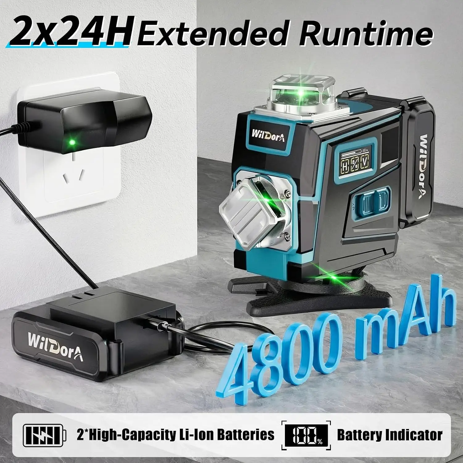 Лазерный уровень с треногой, 4 – обзор и цена Laser Level 16 Lines 4D Green