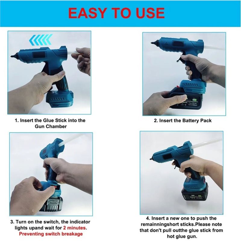 Беспроводной электрический кле – обзор и цена Hot Melt Glue Gun Cordless